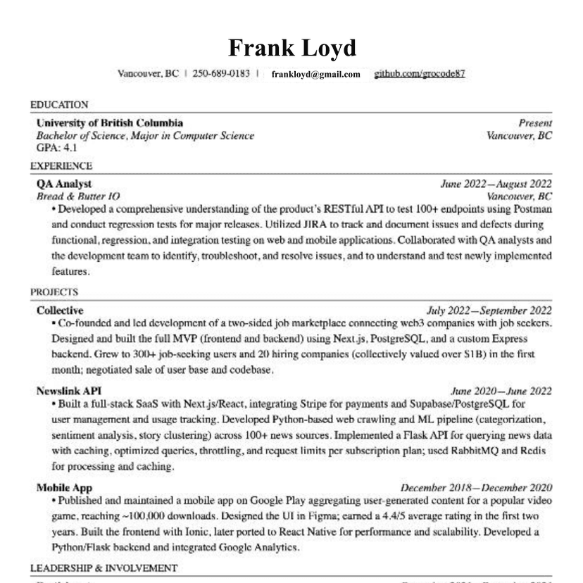 Tailored Resume Preview 3